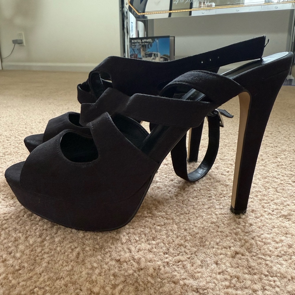 Cathy Jean Black High Heels Sz 8